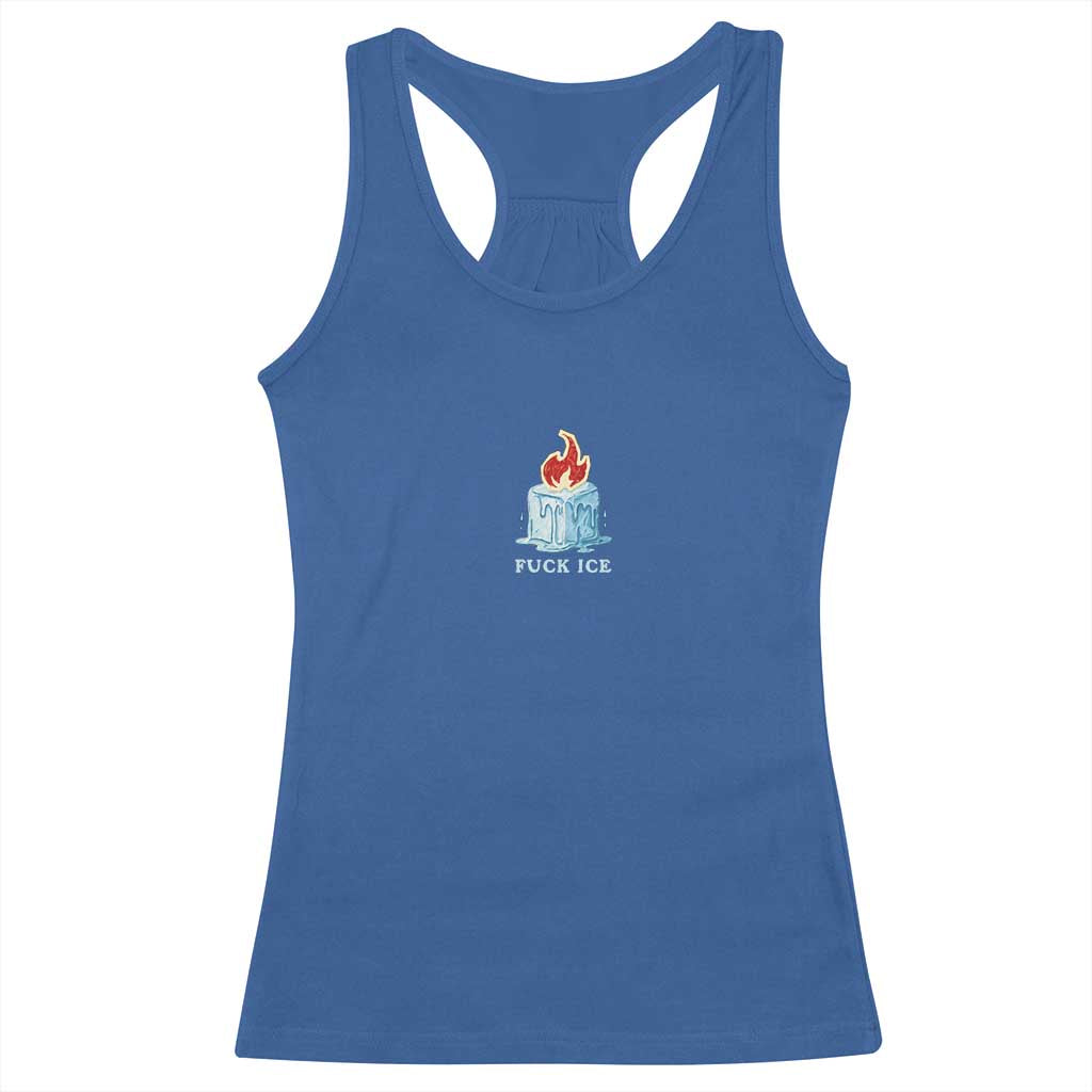 Fck Ice Racerback Tank Top Anti ICE Immigration Deportation Human Rights Protest TS14 Royal Blue Print Your Wear