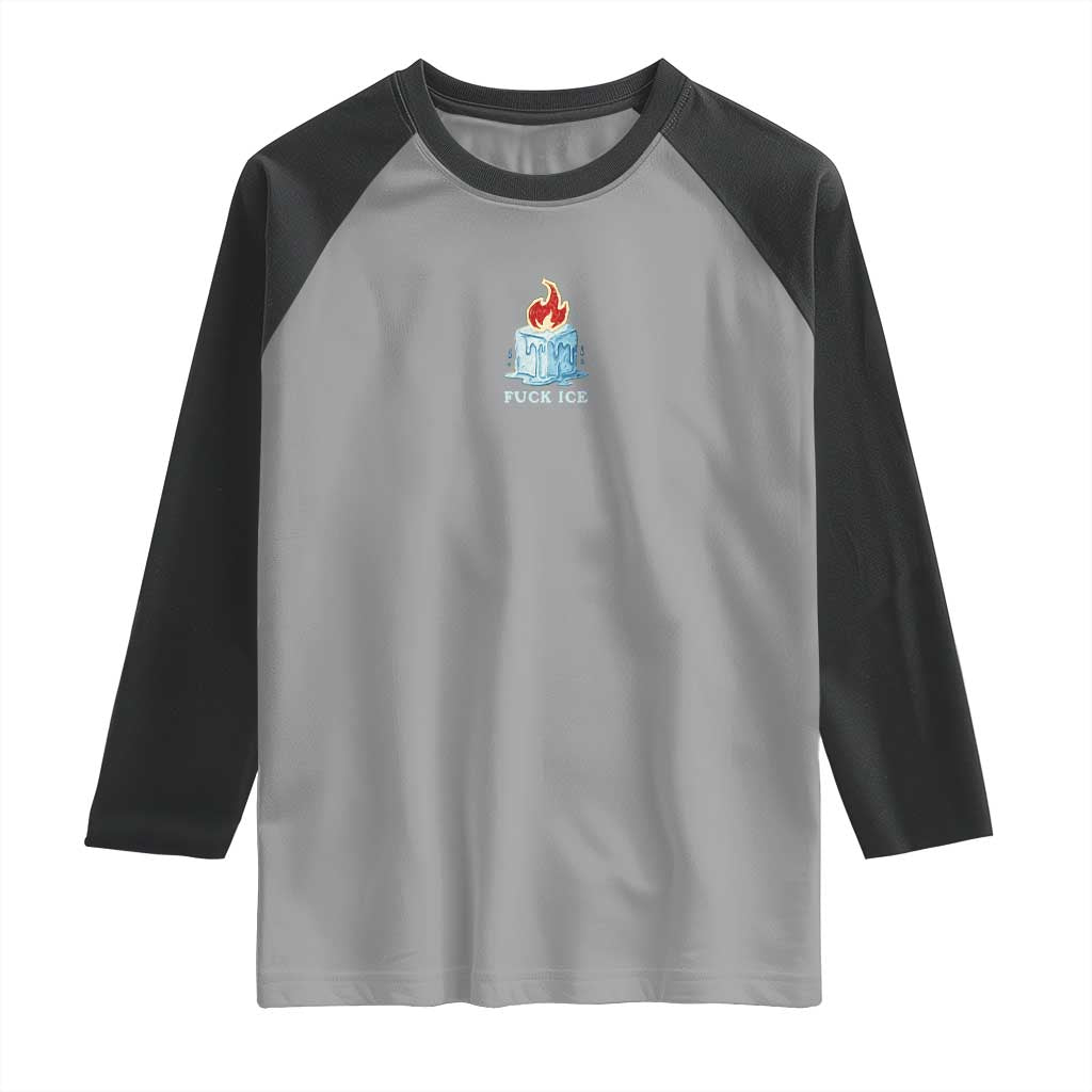 Fck Ice Raglan Shirt Anti ICE Immigration Deportation Human Rights Protest TS14 Sport Gray Black Print Your Wear
