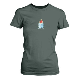 Fck Ice T Shirt For Women Anti ICE Immigration Deportation Human Rights Protest TS14 Dark Forest Green Print Your Wear
