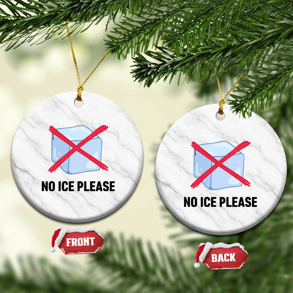 No Ice Please Ceramic Ornament Subtle Anti ICE Deportation Human Rights TS14 1pc White Marble Print Your Wear