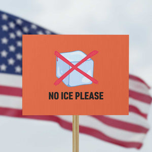 No Ice Please Protest Sign Subtle Anti ICE Deportation Human Rights TS14 Horizontal 18" × 24" Orange Print Your Wear