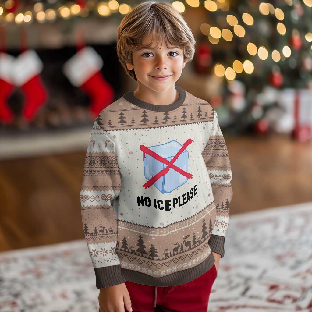 No Ice Please Ugly Christmas Sweater Subtle Anti ICE Deportation Human Rights TS14 Mocha Mousse Print Your Wear