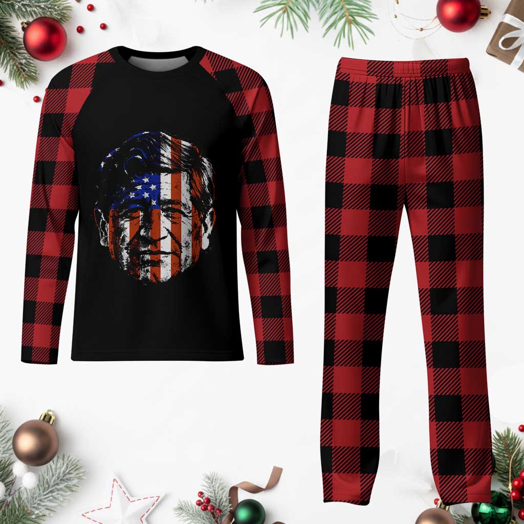 Cesar Chavez Plaid Pajama Set Hispanic Heritage Month American Flag Portrait TS14 Buffalo Plaid Print Your Wear