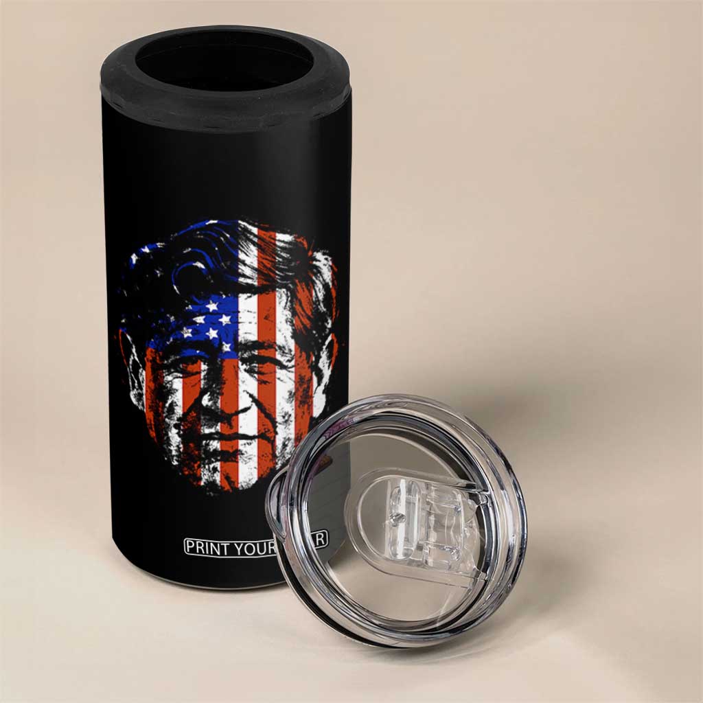 Cesar Chavez 4 in 1 Can Cooler Tumbler Hispanic Heritage Month American Flag Portrait TS14 Print Your Wear