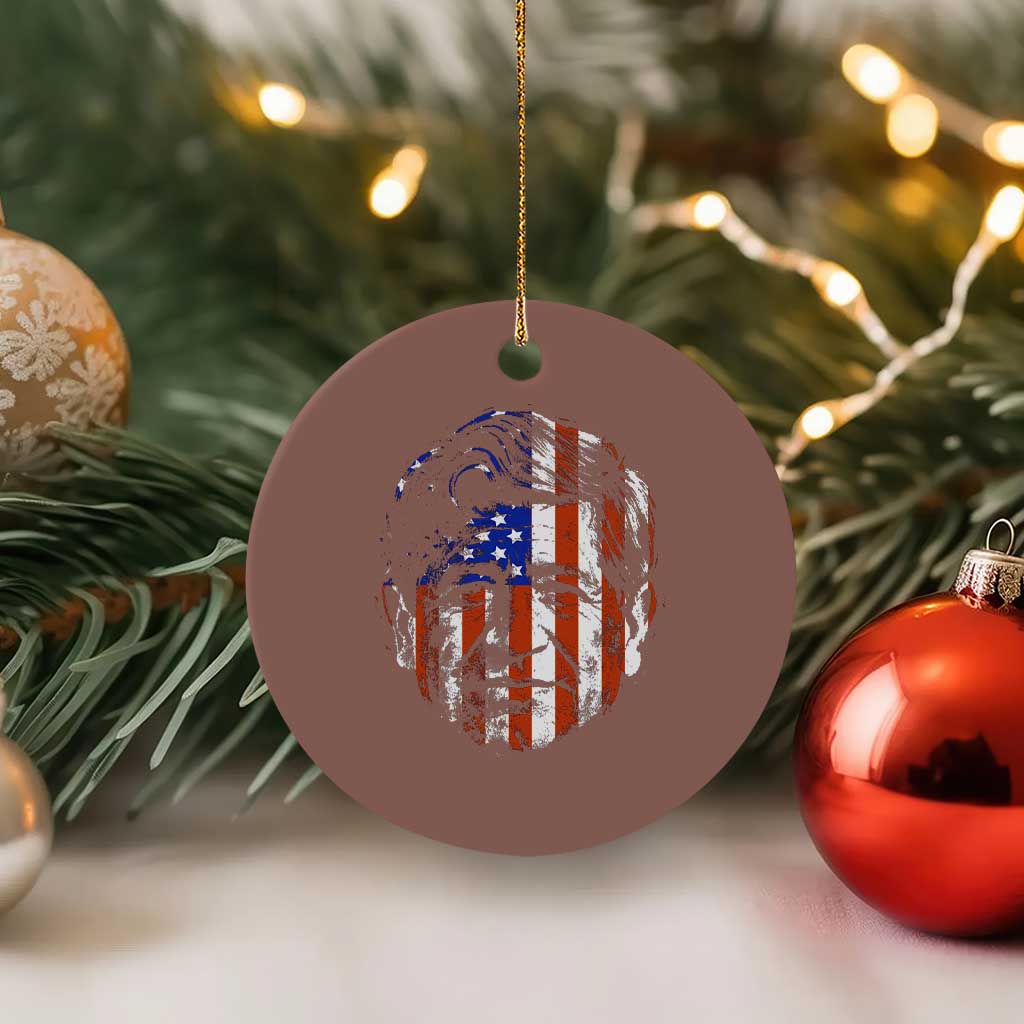 Cesar Chavez Ceramic Ornament Hispanic Heritage Month American Flag Portrait TS14 1pc Mocha Print Your Wear
