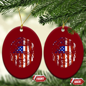Cesar Chavez Ceramic Ornament Hispanic Heritage Month American Flag Portrait TS14 Print Your Wear