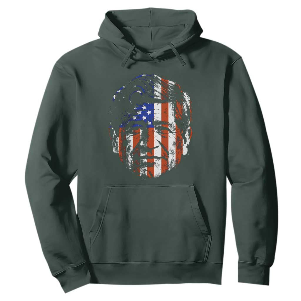 Cesar Chavez Hoodie Hispanic Heritage Month American Flag Portrait TS14 Dark Forest Green Print Your Wear