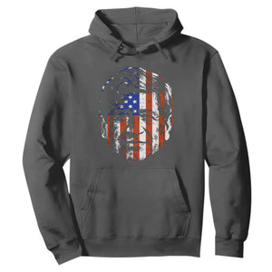Cesar Chavez Hoodie Hispanic Heritage Month American Flag Portrait TS14 Dark Heather Print Your Wear