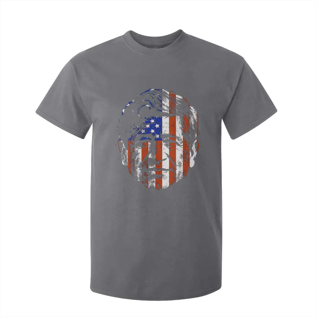 Cesar Chavez T Shirt For Kid Hispanic Heritage Month American Flag Portrait TS14 Charcoal Print Your Wear