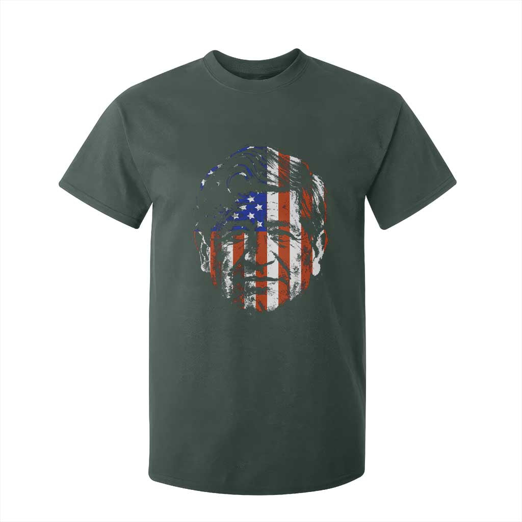 Cesar Chavez T Shirt For Kid Hispanic Heritage Month American Flag Portrait TS14 Dark Forest Green Print Your Wear