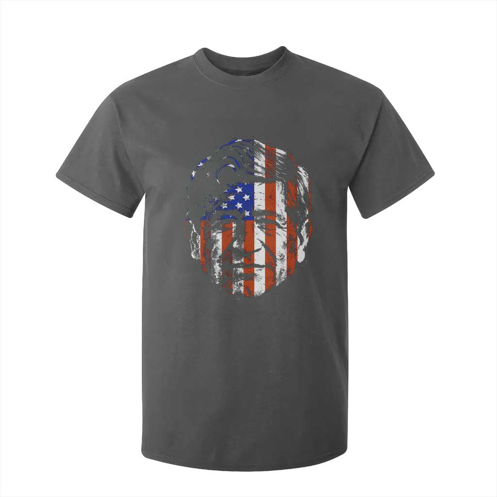 Cesar Chavez T Shirt For Kid Hispanic Heritage Month American Flag Portrait TS14 Dark Heather Print Your Wear