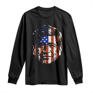 Cesar Chavez Long Sleeve Shirt Hispanic Heritage Month American Flag Portrait TS14 Black Print Your Wear