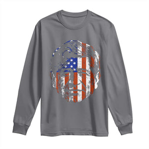 Cesar Chavez Long Sleeve Shirt Hispanic Heritage Month American Flag Portrait TS14 Charcoal Print Your Wear