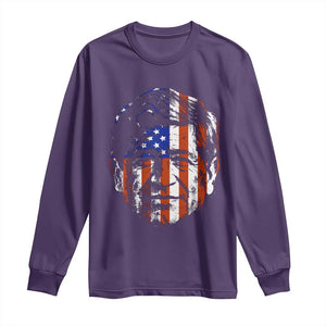 Cesar Chavez Long Sleeve Shirt Hispanic Heritage Month American Flag Portrait TS14 Purple Print Your Wear