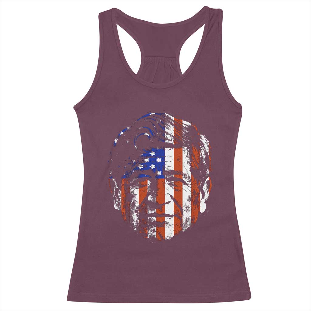 Cesar Chavez Racerback Tank Top Hispanic Heritage Month American Flag Portrait TS14 Maroon Print Your Wear