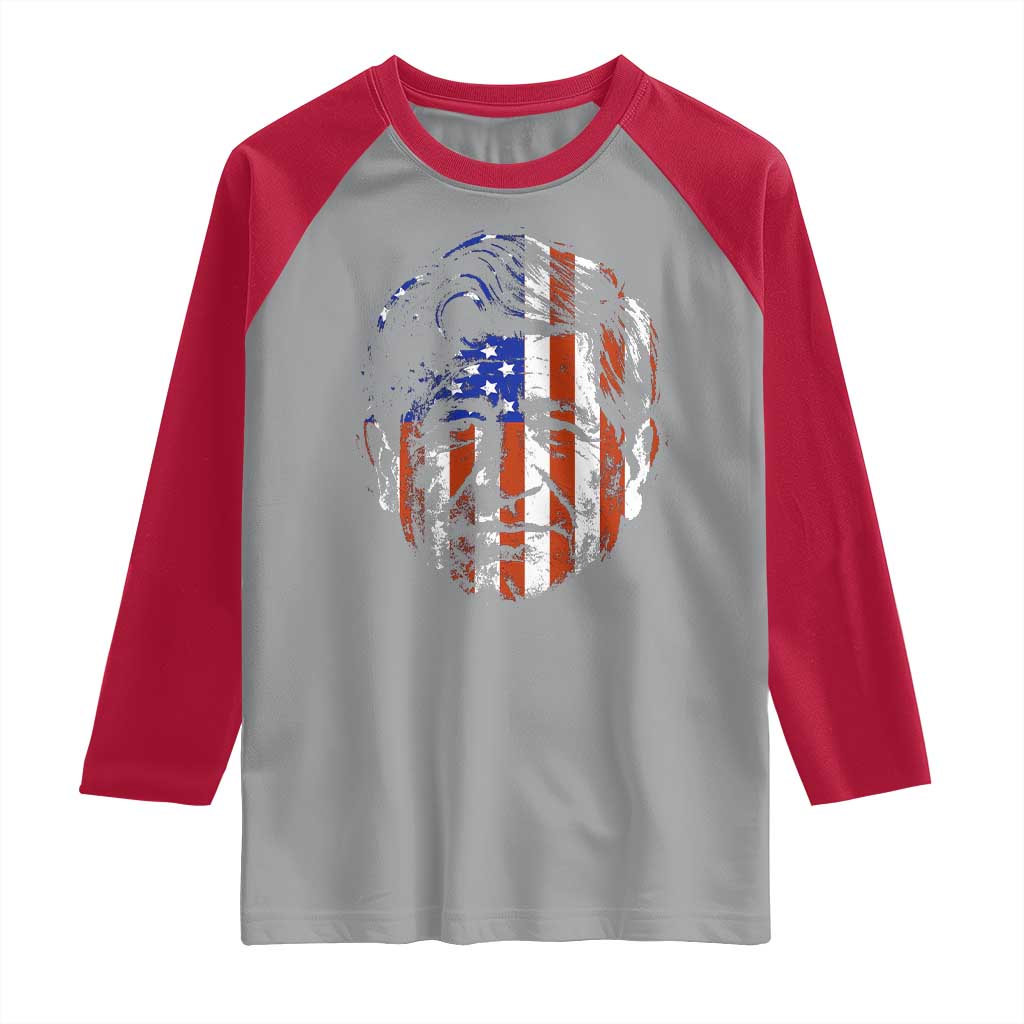 Cesar Chavez Raglan Shirt Hispanic Heritage Month American Flag Portrait TS14 Sport Gray Red Print Your Wear