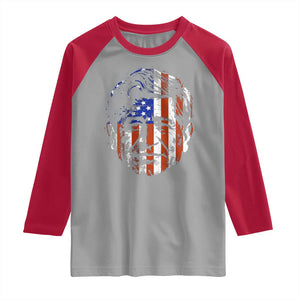 Cesar Chavez Raglan Shirt Hispanic Heritage Month American Flag Portrait TS14 Sport Gray Red Print Your Wear