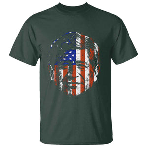 Cesar Chavez T Shirt Hispanic Heritage Month American Flag Portrait TS14 Dark Forest Green Print Your Wear