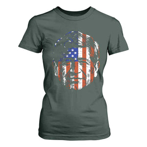 Cesar Chavez T Shirt For Women Hispanic Heritage Month American Flag Portrait TS14 Dark Forest Green Print Your Wear