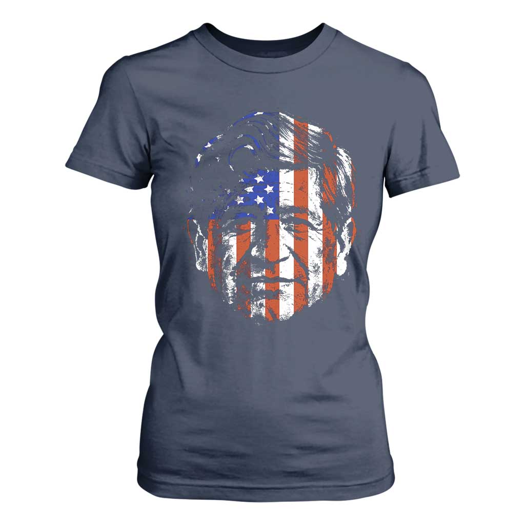 Cesar Chavez T Shirt For Women Hispanic Heritage Month American Flag Portrait TS14 Navy Print Your Wear