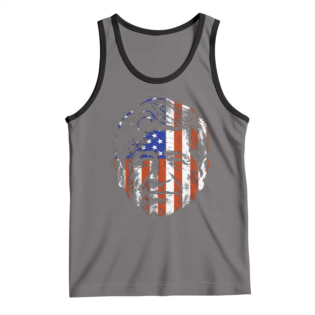 Cesar Chavez Tank Top Hispanic Heritage Month American Flag Portrait TS14 Deep Heather Black Print Your Wear