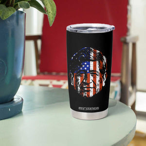 Cesar Chavez Tumbler Cup Hispanic Heritage Month American Flag Portrait TS14 Print Your Wear