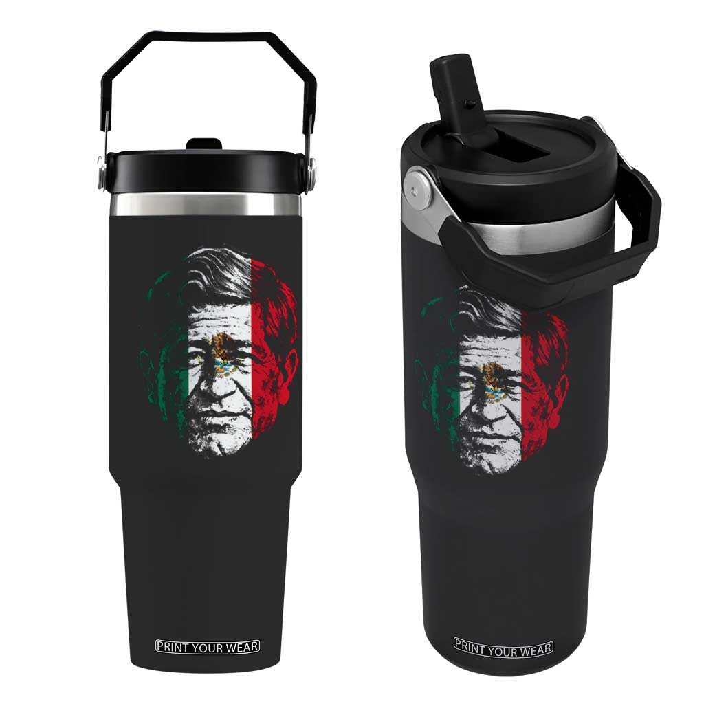 Cesar Chavez Day Mexican American Pride Flip Straw Tumbler TS14 One Size: 30 oz Black Print Your Wear