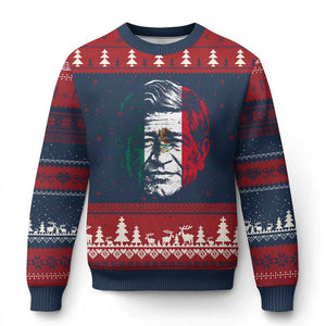 Cesar Chavez Day Mexican American Pride Ugly Christmas Sweater TS14 Navy Red Print Your Wear