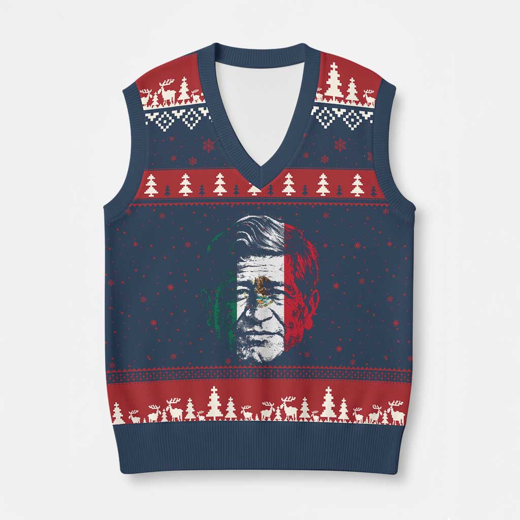Cesar Chavez Day Mexican American Pride V-Neck Knit Sweater Vest TS14 Navy Red Print Your Wear