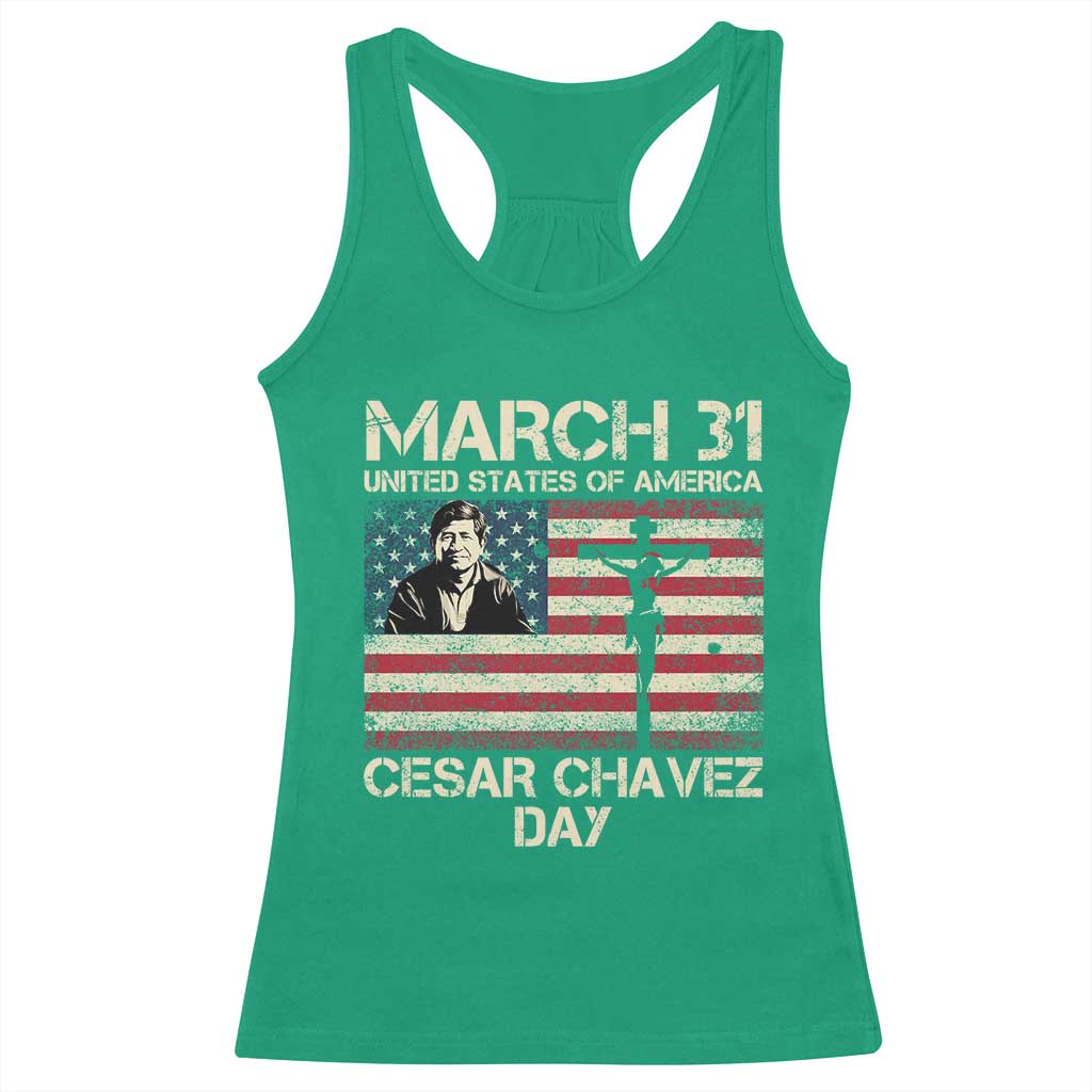 Cesar Chavez March 31 Celebration Racerback Tank Top Christian American Flag Religious TS14 Irish Green Print Your Wear