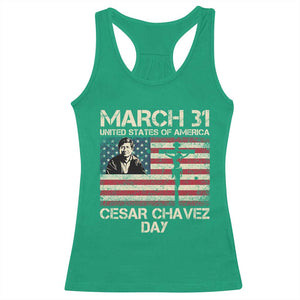 Cesar Chavez March 31 Celebration Racerback Tank Top Christian American Flag Religious TS14 Irish Green Print Your Wear