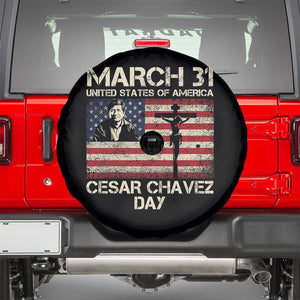 Cesar Chavez March 31 Celebration Spare Tire Cover Christian American Flag Religious TS14 Black Print Your Wear
