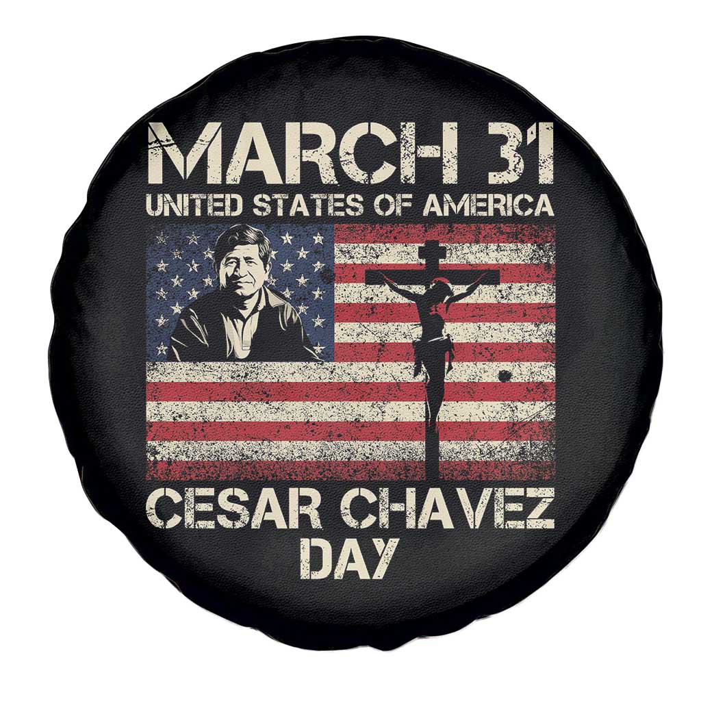 Cesar Chavez March 31 Celebration Spare Tire Cover Christian American Flag Religious TS14 Print Your Wear
