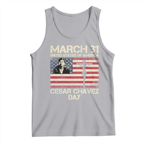 Cesar Chavez March 31 Celebration Tank Top Christian American Flag Religious TS14 Athletic Heather Print Your Wear