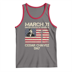 Cesar Chavez March 31 Celebration Tank Top Christian American Flag Religious TS14 Deep Heather Red Print Your Wear