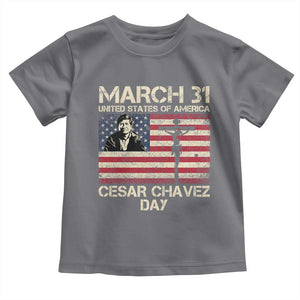 Cesar Chavez March 31 Celebration Toddler T Shirt Christian American Flag Religious TS14 Charcoal Print Your Wear