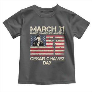 Cesar Chavez March 31 Celebration Toddler T Shirt Christian American Flag Religious TS14 Dark Heather Print Your Wear