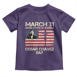 Cesar Chavez March 31 Celebration Toddler T Shirt Christian American Flag Religious TS14 Purple Print Your Wear