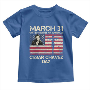 Cesar Chavez March 31 Celebration Toddler T Shirt Christian American Flag Religious TS14 Royal Blue Print Your Wear