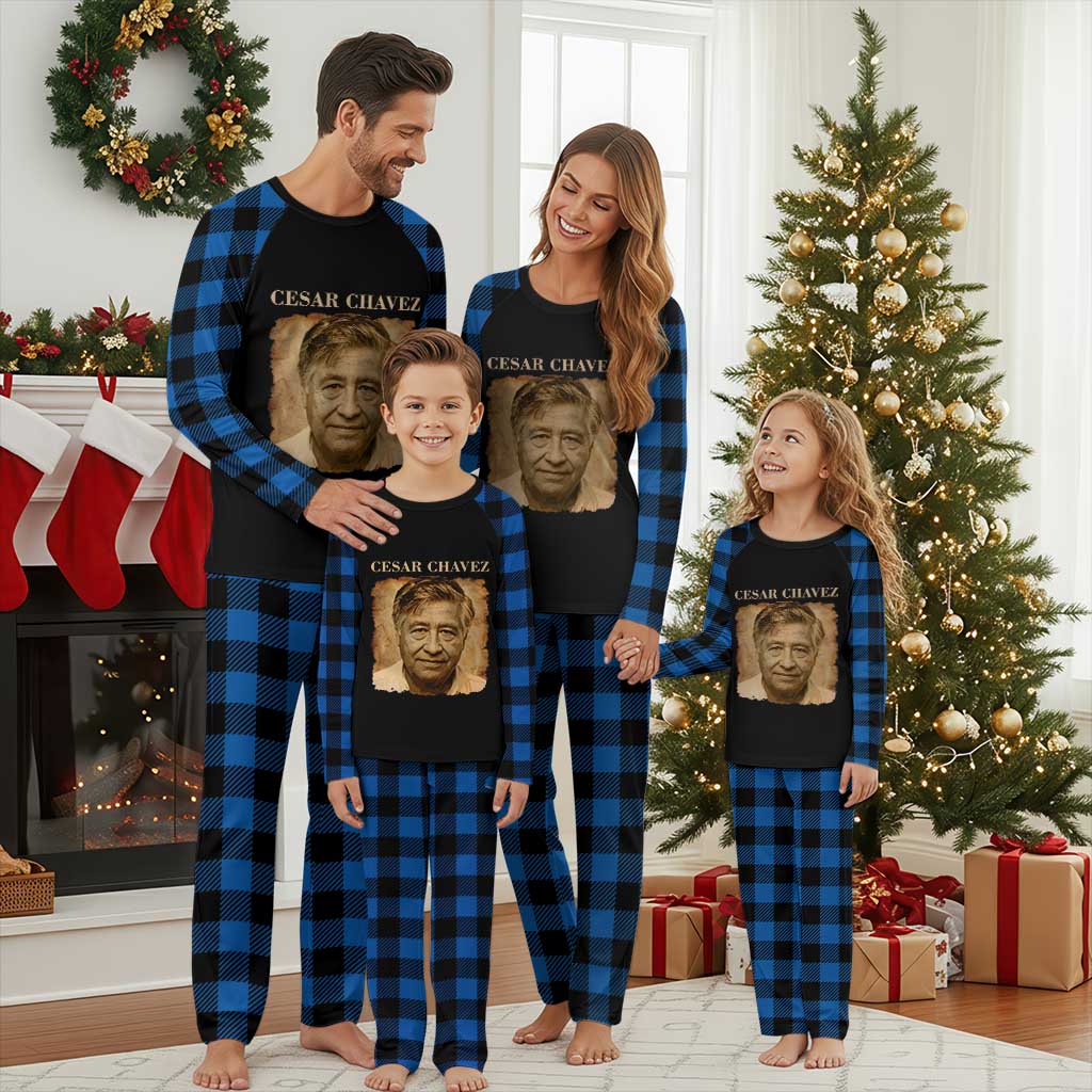 Cesar Chavez Plaid Pajama Set Mexican American Pride Latino Heritage TS14 Blue Plaid Print Your Wear