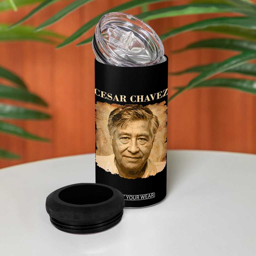 Cesar Chavez 4 in 1 Can Cooler Tumbler Mexican American Pride Latino Heritage TS14 Print Your Wear