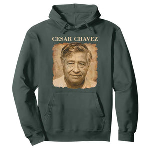 Cesar Chavez Hoodie Mexican American Pride Latino Heritage TS14 Dark Forest Green Print Your Wear