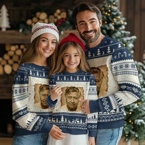 Cesar Chavez Ugly Christmas Sweater Mexican American Pride Latino Heritage TS14 Beige Navy Print Your Wear