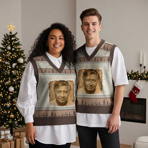 Cesar Chavez V-Neck Knit Sweater Vest Mexican American Pride Latino Heritage TS14 Mocha Mousse Print Your Wear