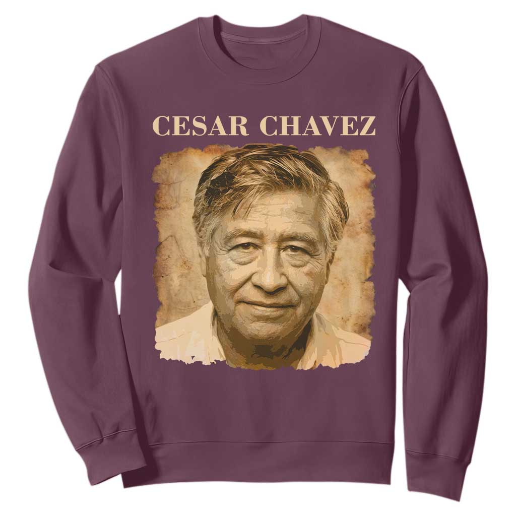 Cesar Chavez Sweatshirt Mexican American Pride Latino Heritage TS14 Maroon Print Your Wear