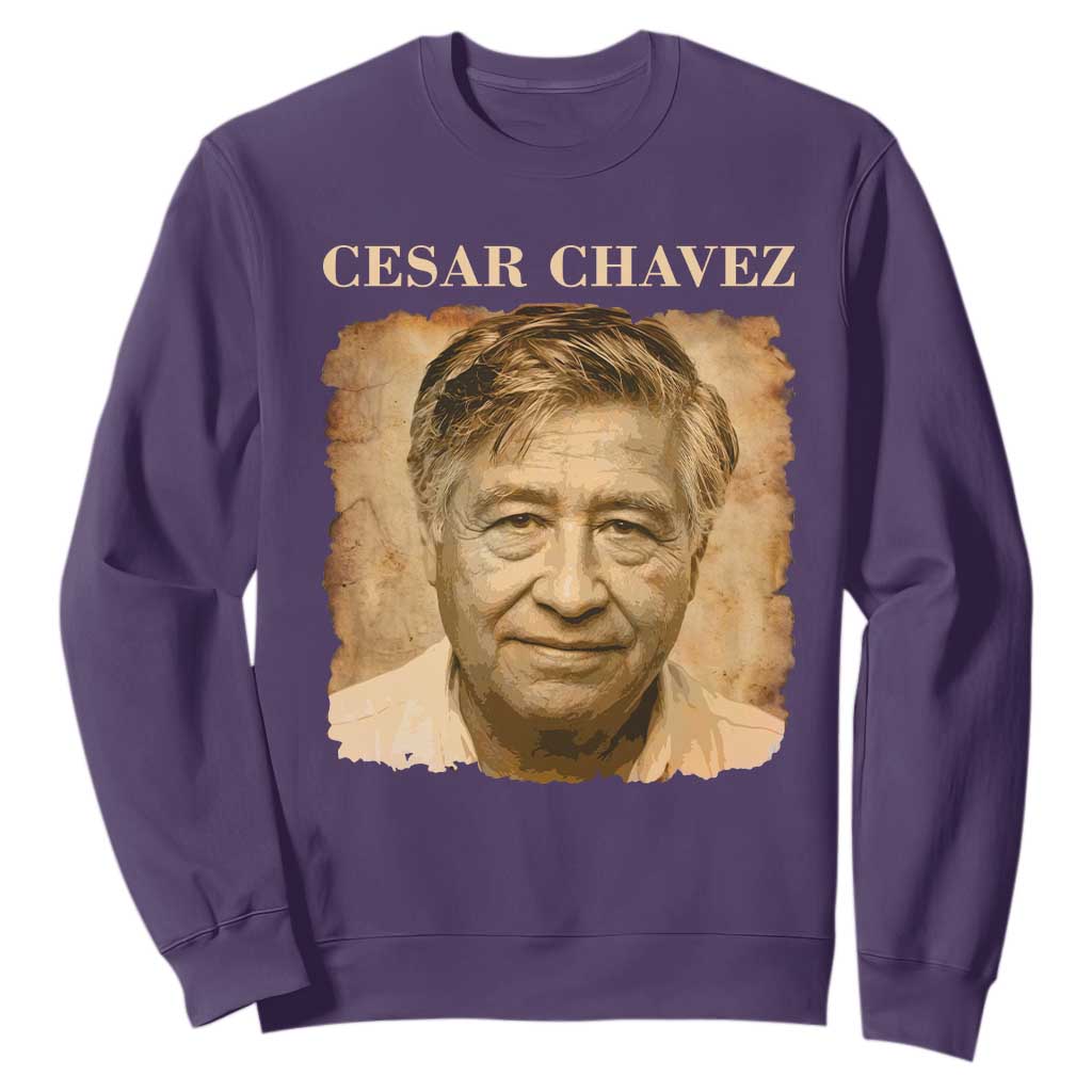 Cesar Chavez Sweatshirt Mexican American Pride Latino Heritage TS14 Purple Print Your Wear