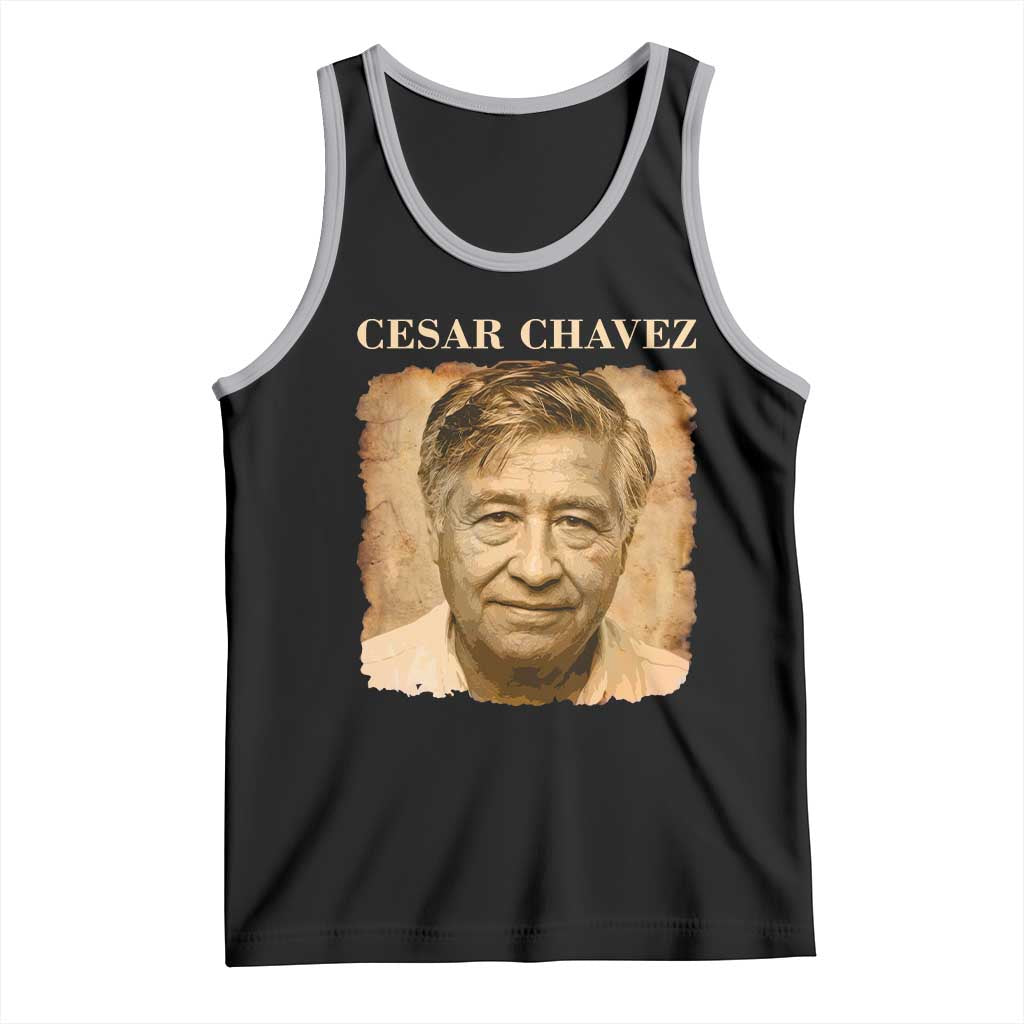 Cesar Chavez Tank Top Mexican American Pride Latino Heritage TS14 Black Athletic Heather Print Your Wear