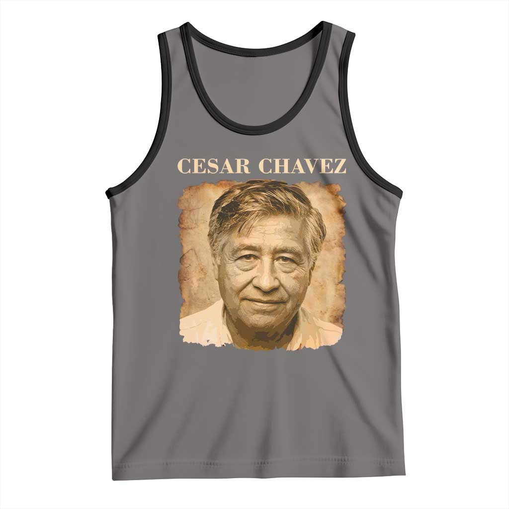 Cesar Chavez Tank Top Mexican American Pride Latino Heritage TS14 Deep Heather Black Print Your Wear