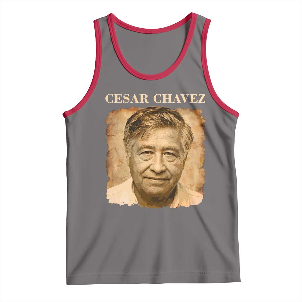 Cesar Chavez Tank Top Mexican American Pride Latino Heritage TS14 Deep Heather Red Print Your Wear