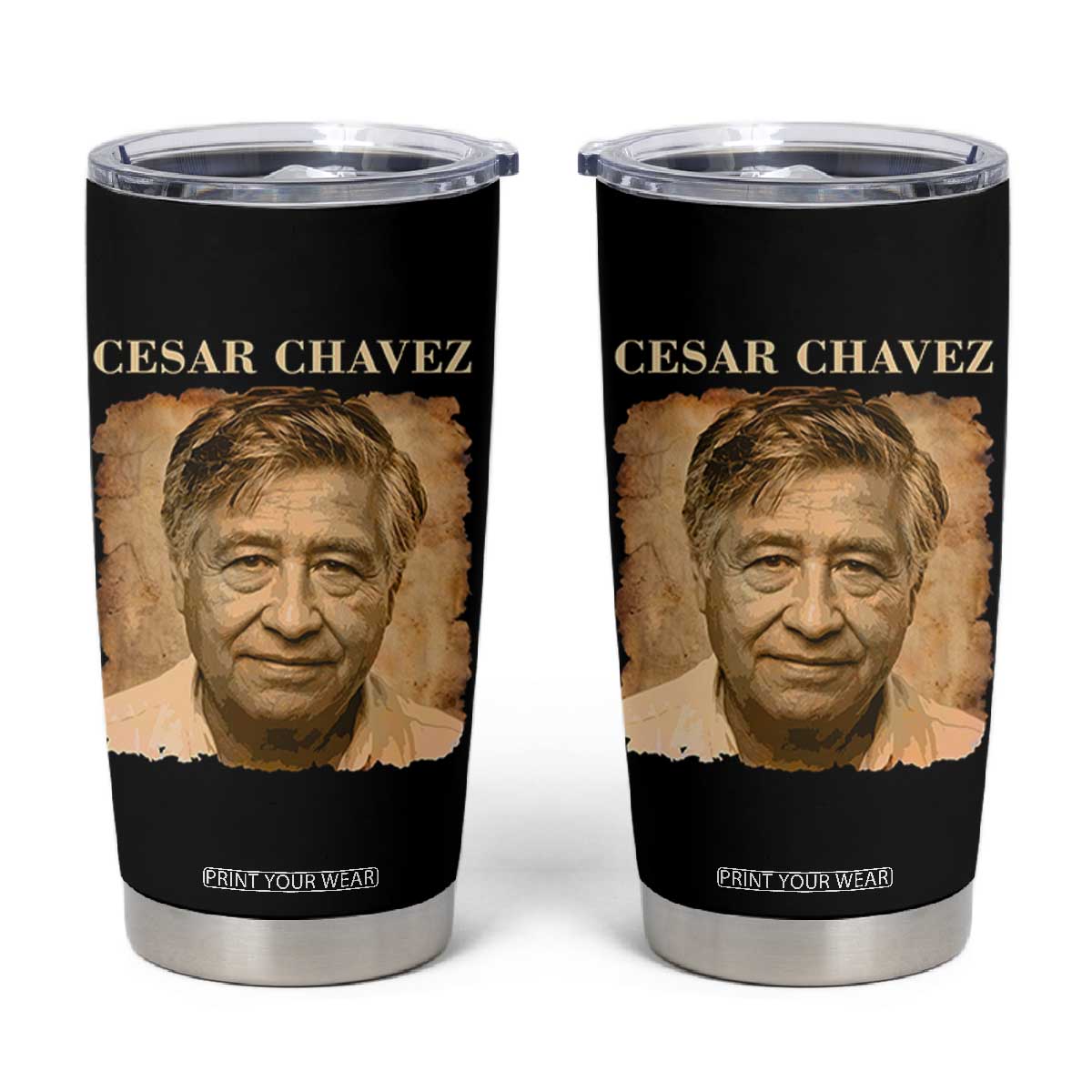 Cesar Chavez Tumbler Cup Mexican American Pride Latino Heritage TS14 Black Print Your Wear